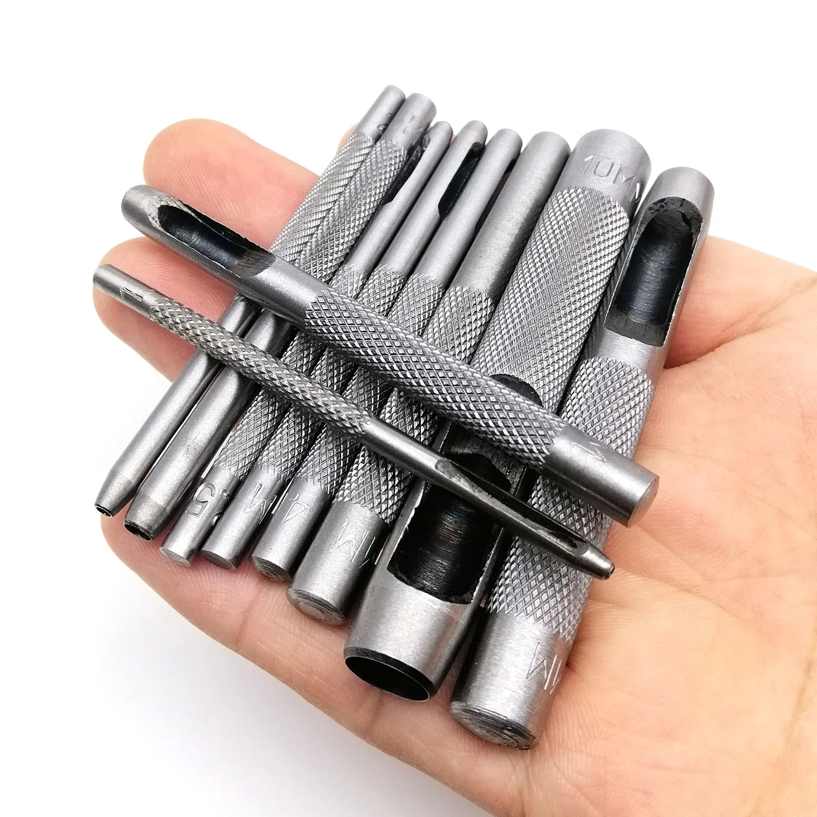 Round Hole Punch Set Round Hole Punch Cutter Set Hole Punch Cutter Set Steel DIY Tool for Gasket Rubber Leather Craft