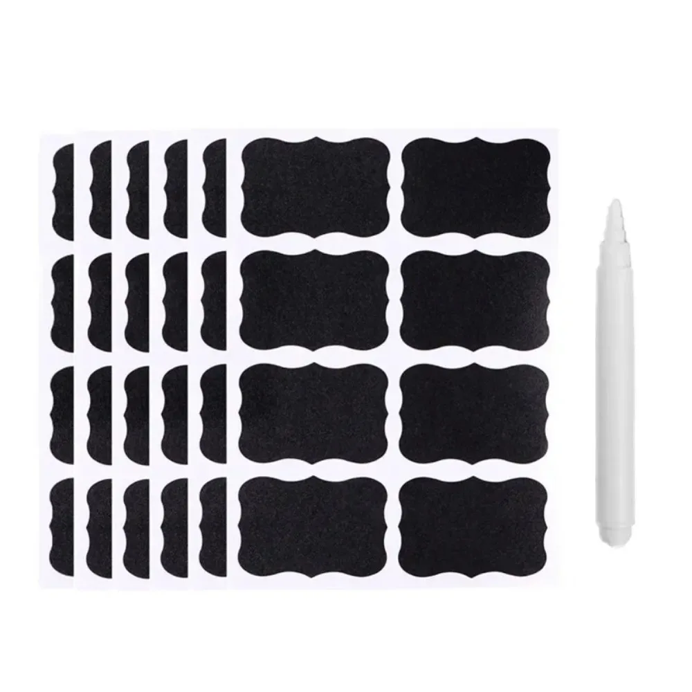 Label Stickers 48pcs Blackboard Stickers Waterproof Chalkboard Kitchen Spice Label Sticker Home Jars Bottles Tags Labels White Marker