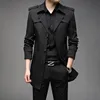 Men's Casual Long Coat Autumn Youth Korean Version 9 Colors Lightweight Maturity Windbreaker Fashionable City Style Polyester...