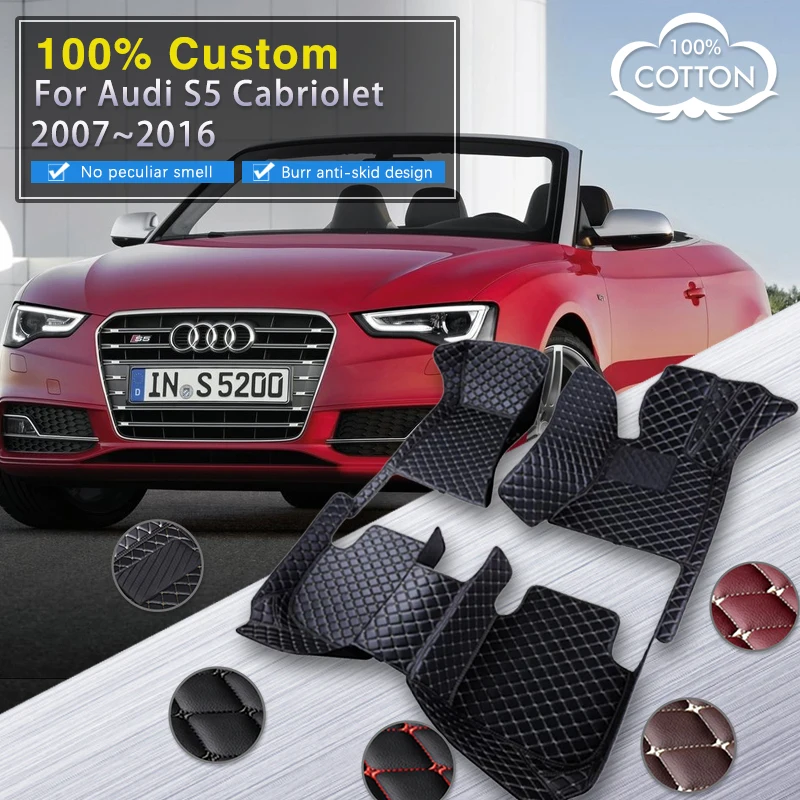 

Car Floor Mats For Audi S5 B8 8T B8.5 8.5T 2007~2016 Full Set Auto Interior Part Luxury Leather Mat Durable Rug Car Accessories