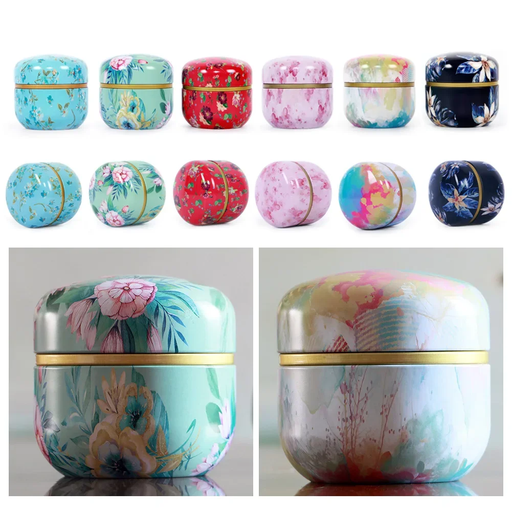 Tea Caddy Tea Box Containers Candle Cans Coffee Candy Snacks Small Tin Mini Portable Storage Boxes Sealed Jars Packaging Teaware