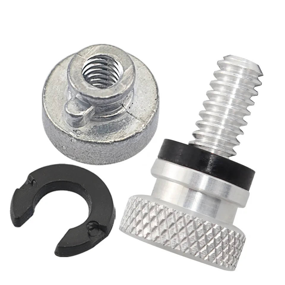 FSFYUK Kit Bullone Vite Dado Sedile Parafango Posteriore MotorcycleM6, Pomello Di Montaggio In Alluminio Per Per, Wide Glide, Per, Dyna Con Filettatura 1/4-20, Nero