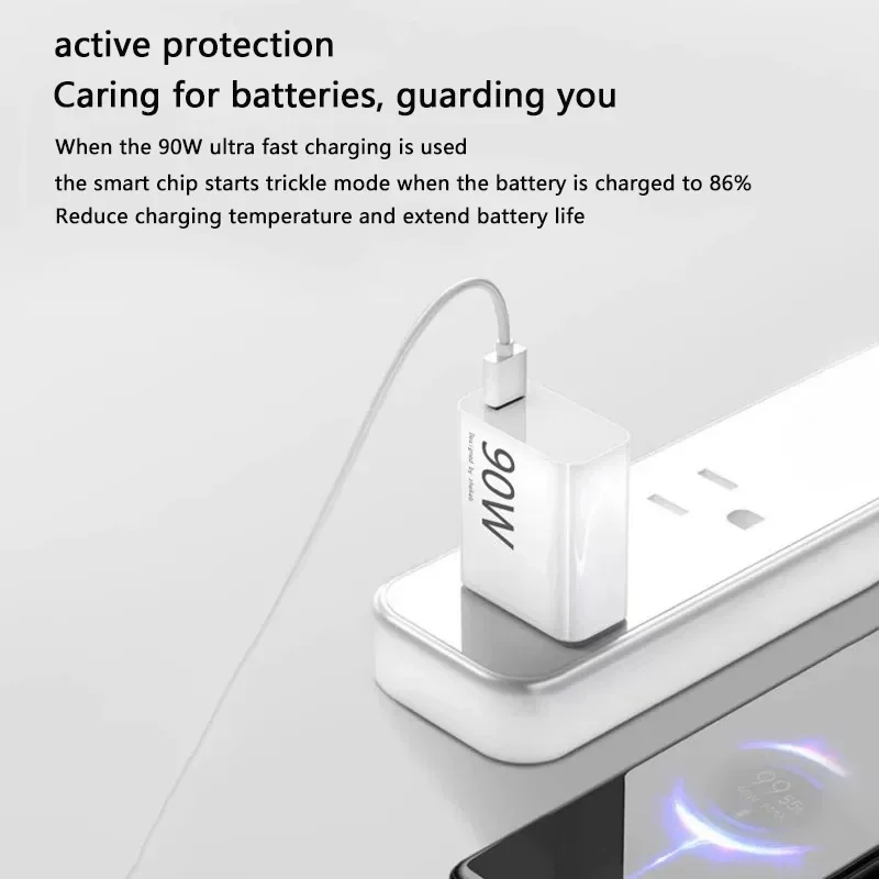 90W 6A Turbo Fast Charging Wall Charger for Xiaomi Ultra 15 14 Redmi Note 11T 12T 13 15Pro POCO F4 X5 USB Type C Charge Cable