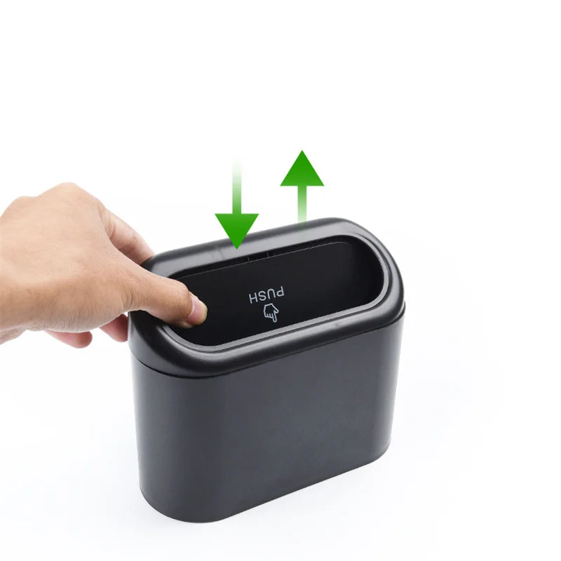 Hanging Car Trash Can Vehicle Garbage Dust Case Storage Box ABS Square Pressing Trash Bin Auto Interior Accessories car trash can