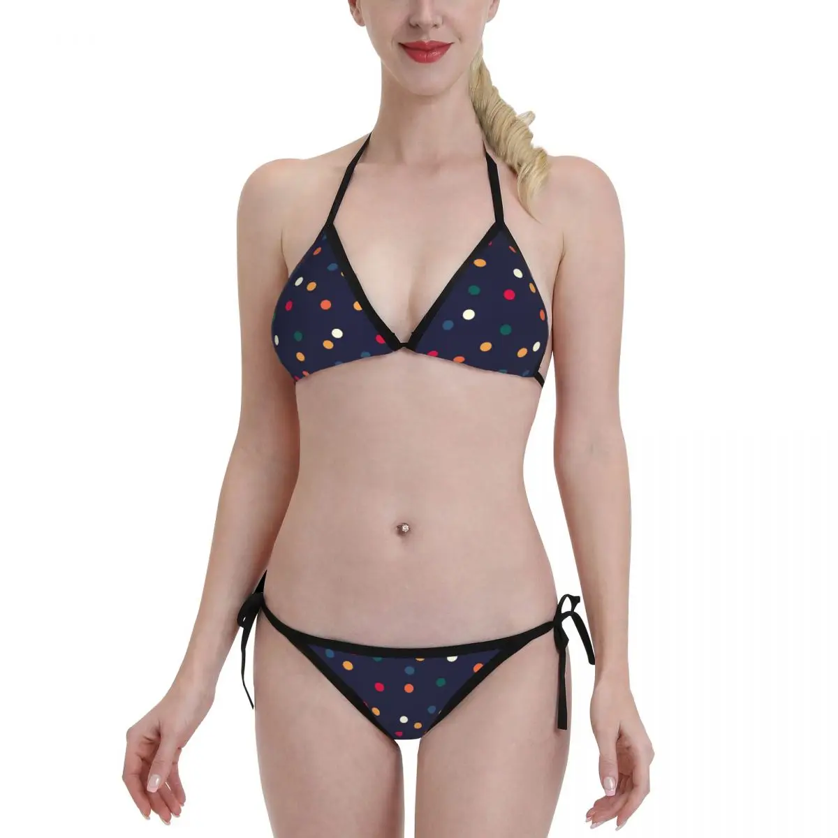 

Polka Dot Swimsuits Swimwear Women Bikini Set Push Up Sexy Wear Beachwear Set Bandage Bather Swimming Suit