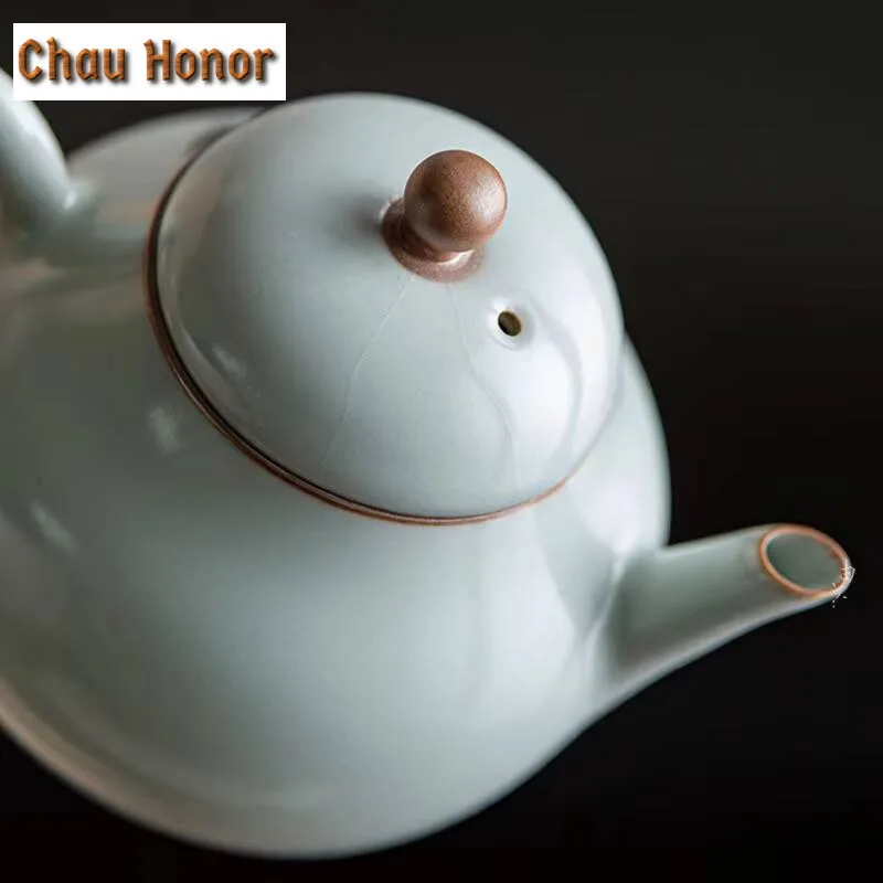110ml Boutique Ru Kiln Pear Shaped Ceramics Teapots Handmade Household Ball Hole Filtration Small Tea Pot Tea Ceremony Drinkware