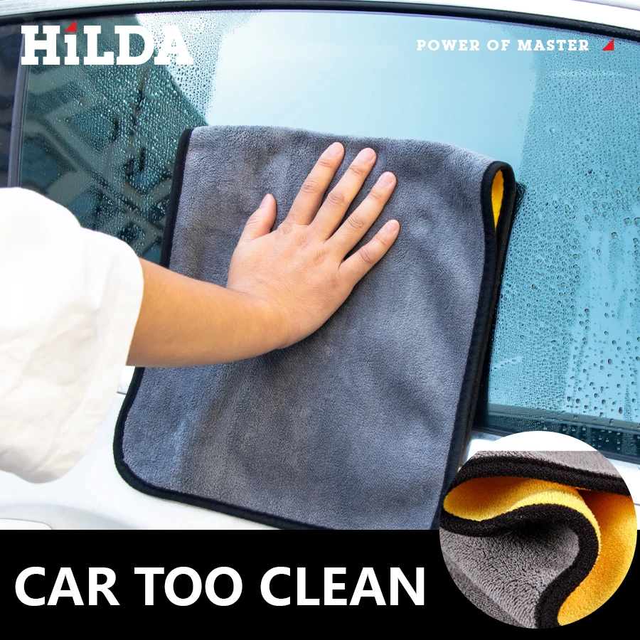 

Hilda 30X30/60cm Car Microfiber Towel Car Care Polishing Wash Towels Plush Washing Drying Towel Coral Velvet Car Cleaning Cloth