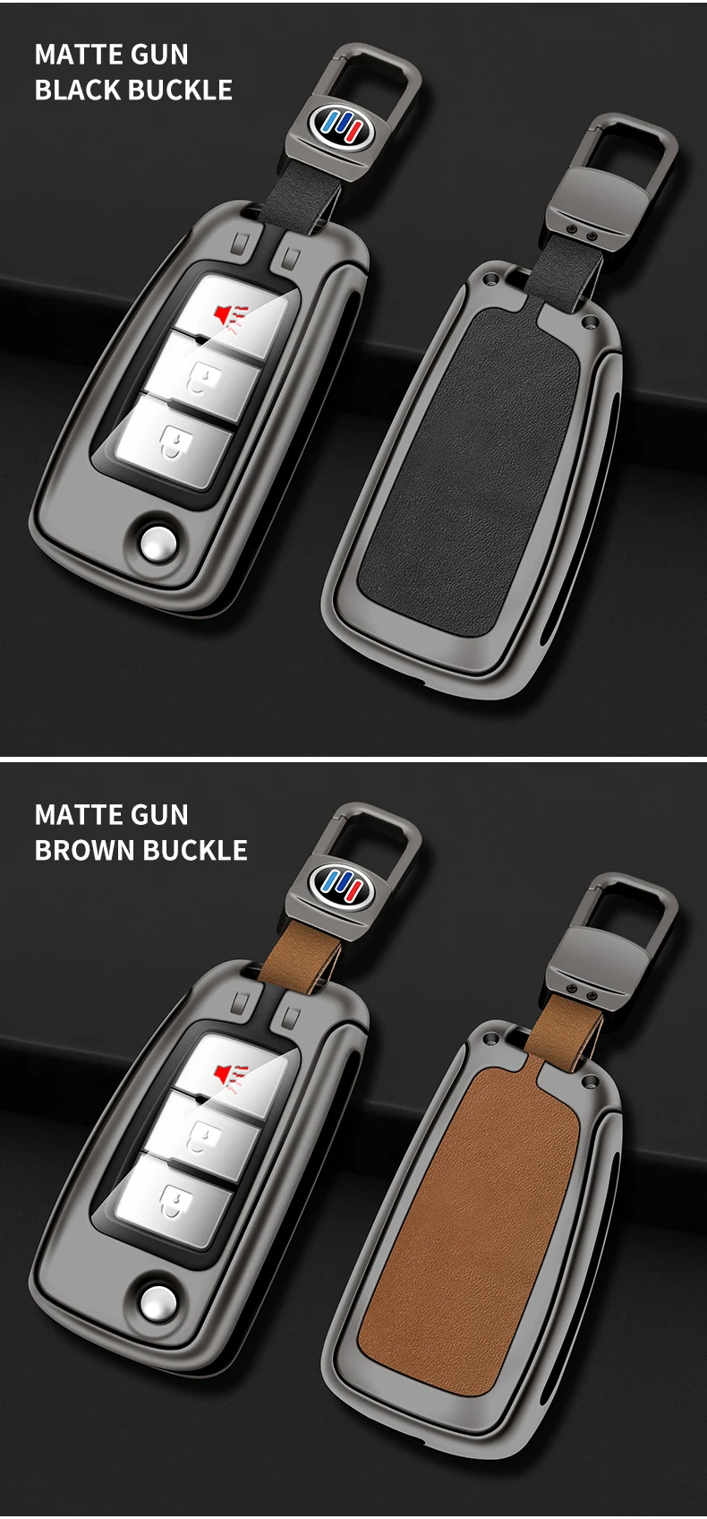 Custodia per chiave a scatto per auto in pelle di metallo Shell per Nissan Qashqai J11 X-trail Murano MAXIMA ALTIMA Juke Protector Fob accessori - Sa1f3a314f9e944ca916b205491358d0fL