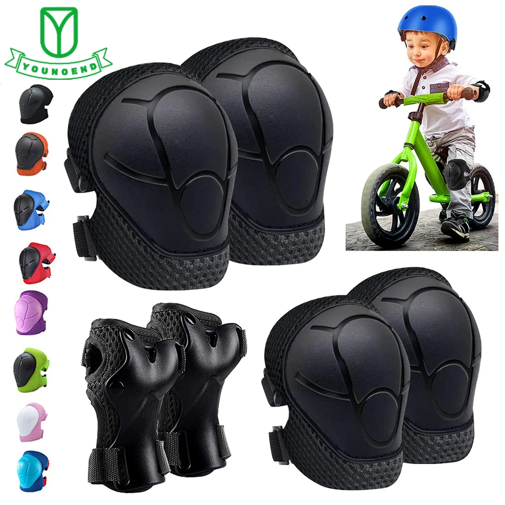6PCS Children Elbow Pads Wrist Pads Knee Pads for 3-7 Year Old
