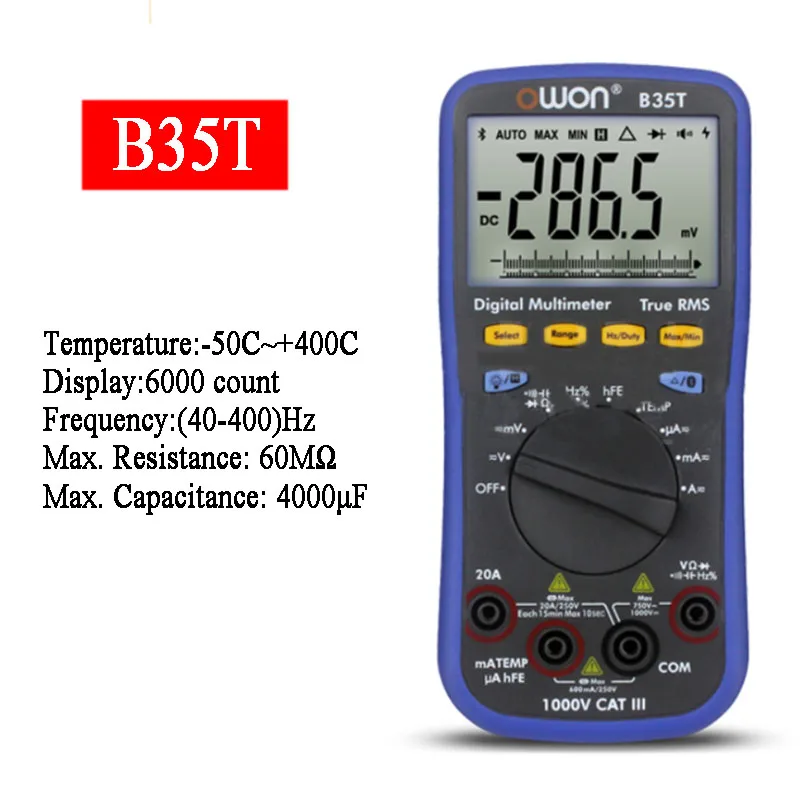 OWON 3(5/6) Full B35T T-RMS Multimeter Bluetooth-compatible Android Apple Datalogger + DMM