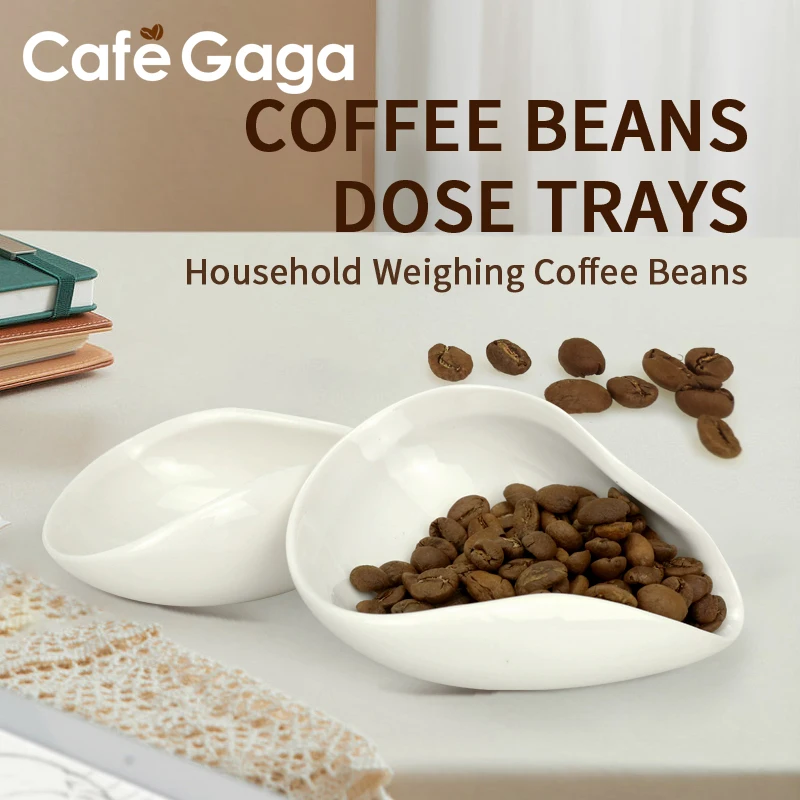 Coffee Beans Dose Trays Pure White Ceramic Tea Set Scoops Special Shape