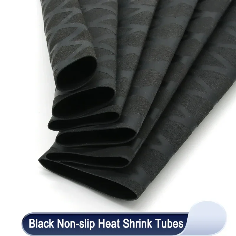 Non Slip Heat Shrink Tube Fishing Rod Wrap Black 15 18 20 22 25 28 30 35 40 45 50mm Handle Insulated Protect Waterproof Cover fishing rod wrap