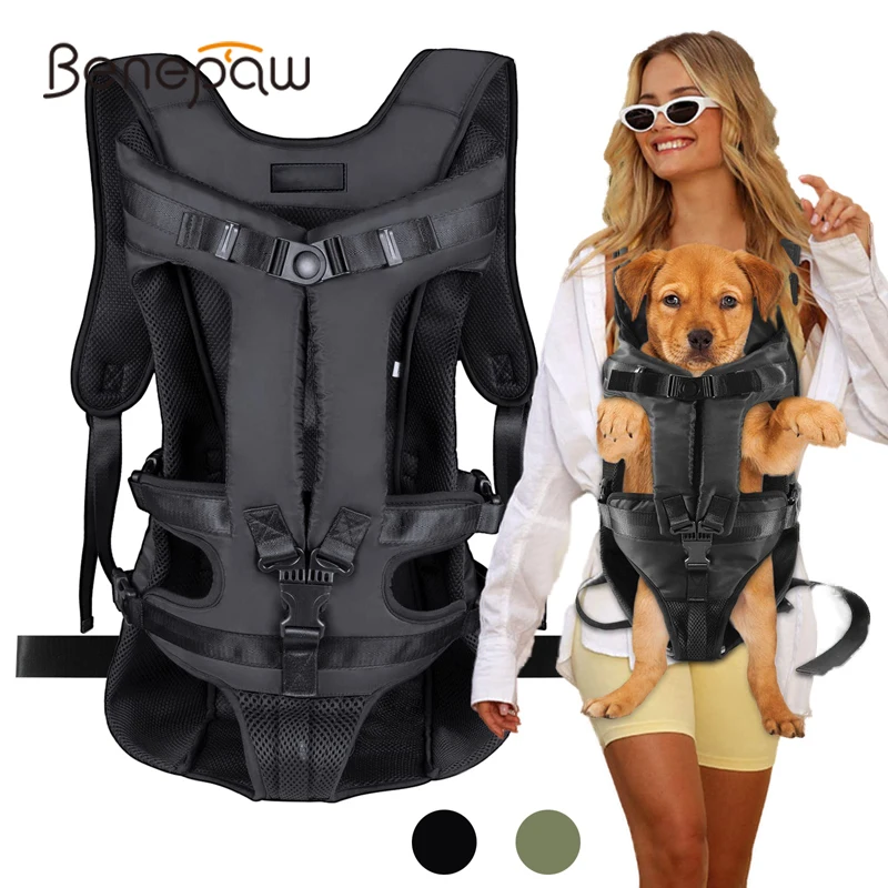 Pet Carrier Bag Pet Carrying Bag Pet Backpack Benepaw Dog Carrier Backpack Adjustable Pet Carriers Front Facing Hands-Free Safety Puppy Travel Bag For Small Medium Dog