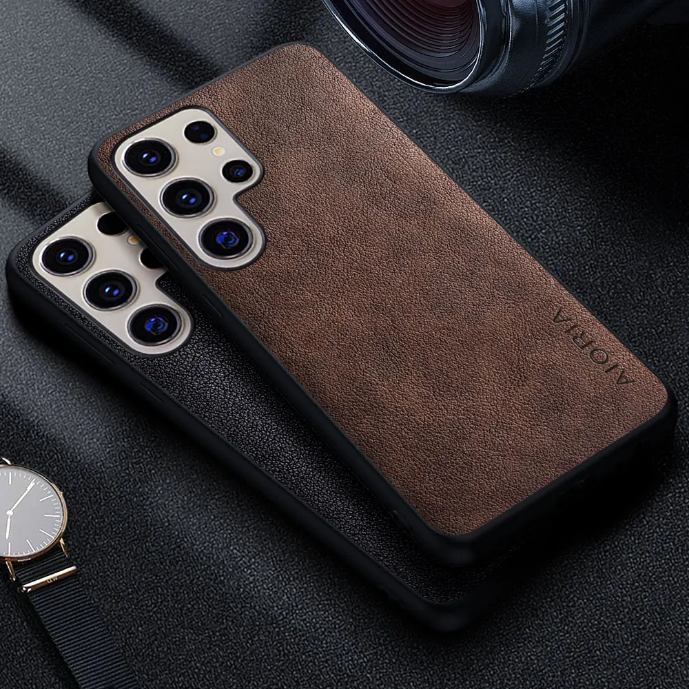 Premium Luxury Leather Retro Business Style Phone Case