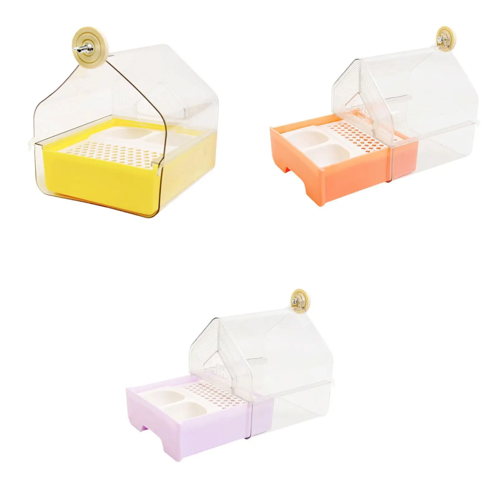 Hanging Bird Bath with Feeder House Food Feeder Holder Clear Bird Bathtub for
