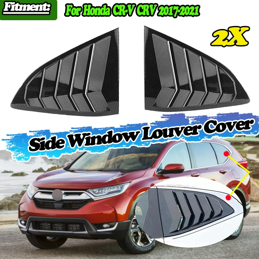 

Carbon Fiber Car Rear Side Window Louvers Cover Blinds Scoop Air Vent Cover Trim For Honda CR-V CRV 2017 2018 2019 2020 2021