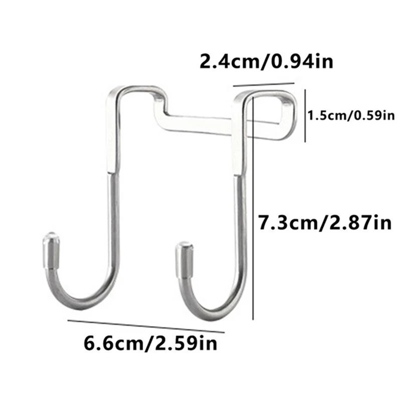 S-Shaped 304 Stainless Steel Cabinet Door Multi-Purpose Hook Towel Hanger Hat Holders Clothing Storage Racks Kitchen Bathroom