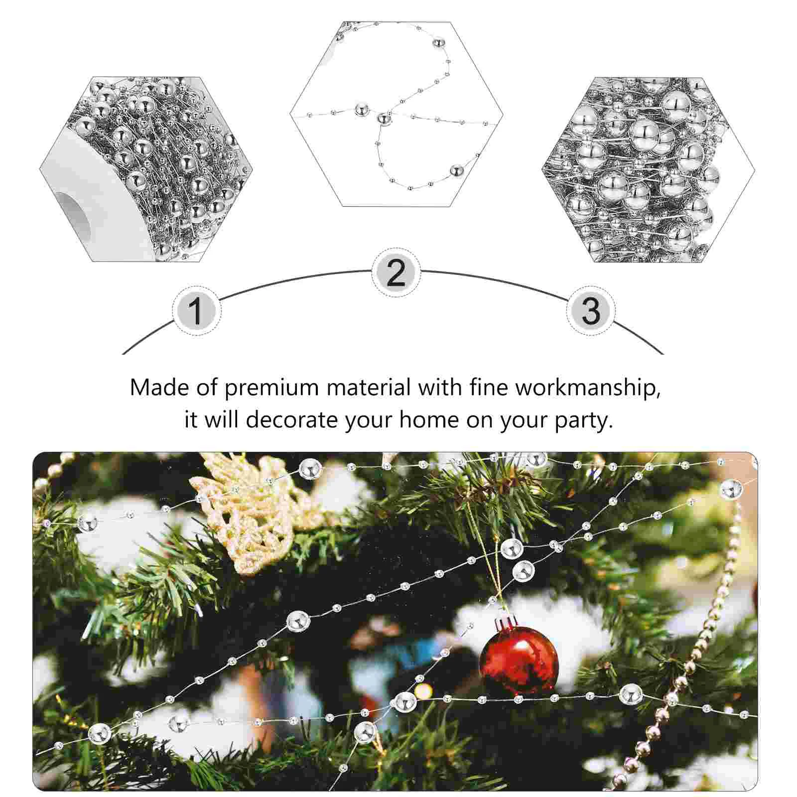 

1Roll Wedding Plastic Beads Plating String Beads Xmas DIY Jewelry Accessories