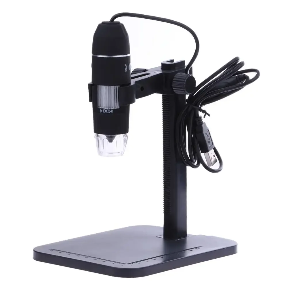 1000X 8 LED 2MP Digital USB Microscope Microscopio Magnifier Electronic Stereo USB Endoscope Camera+Lift Stand Dropship