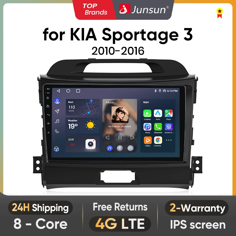 

Автомагнитола Junsun V1 для KIA Sportage 3 2010-2016, 4G, GPS