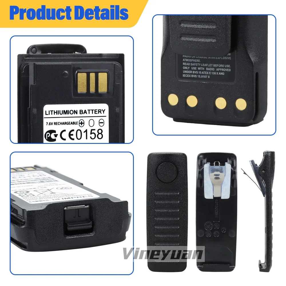 NNTN8570A NNTN8570 IMPRES ATEX Rechargeable Lithiumion Battery for Motorola MTP8500 MTP8550 MTP8550Ex MTP8500Ex Atex Radios 2