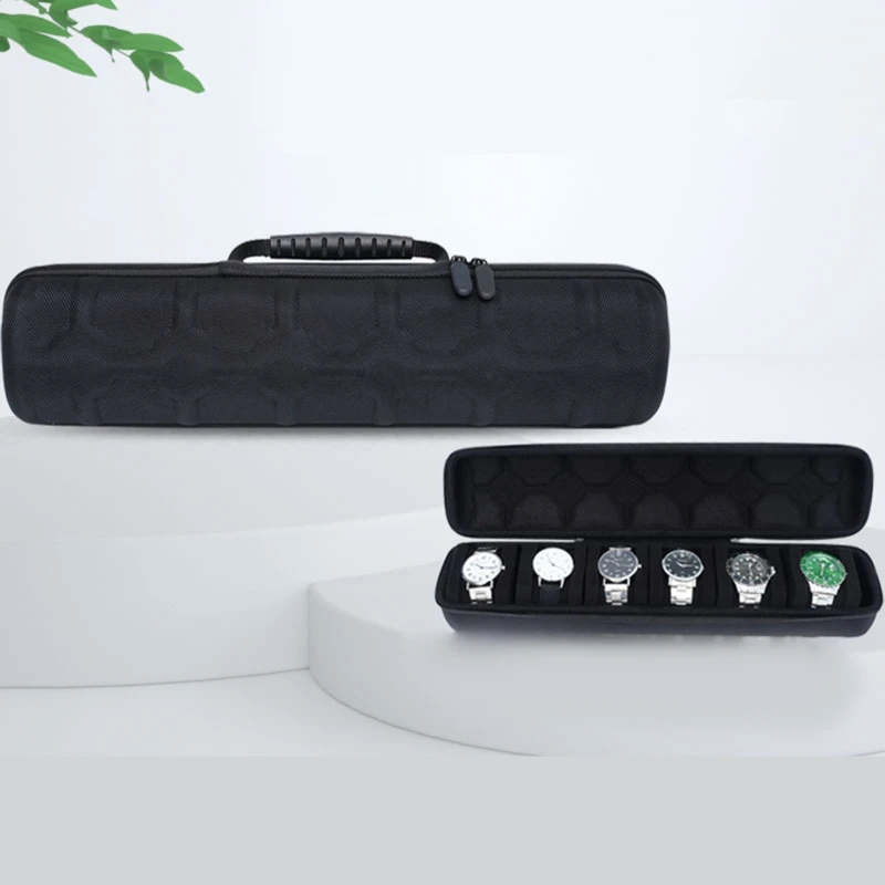 6 Slot Watch Box Portable Travel for Case Collector Storage Jewelry Storage Box Black Watch for Case Organizer Jewelry DropShip