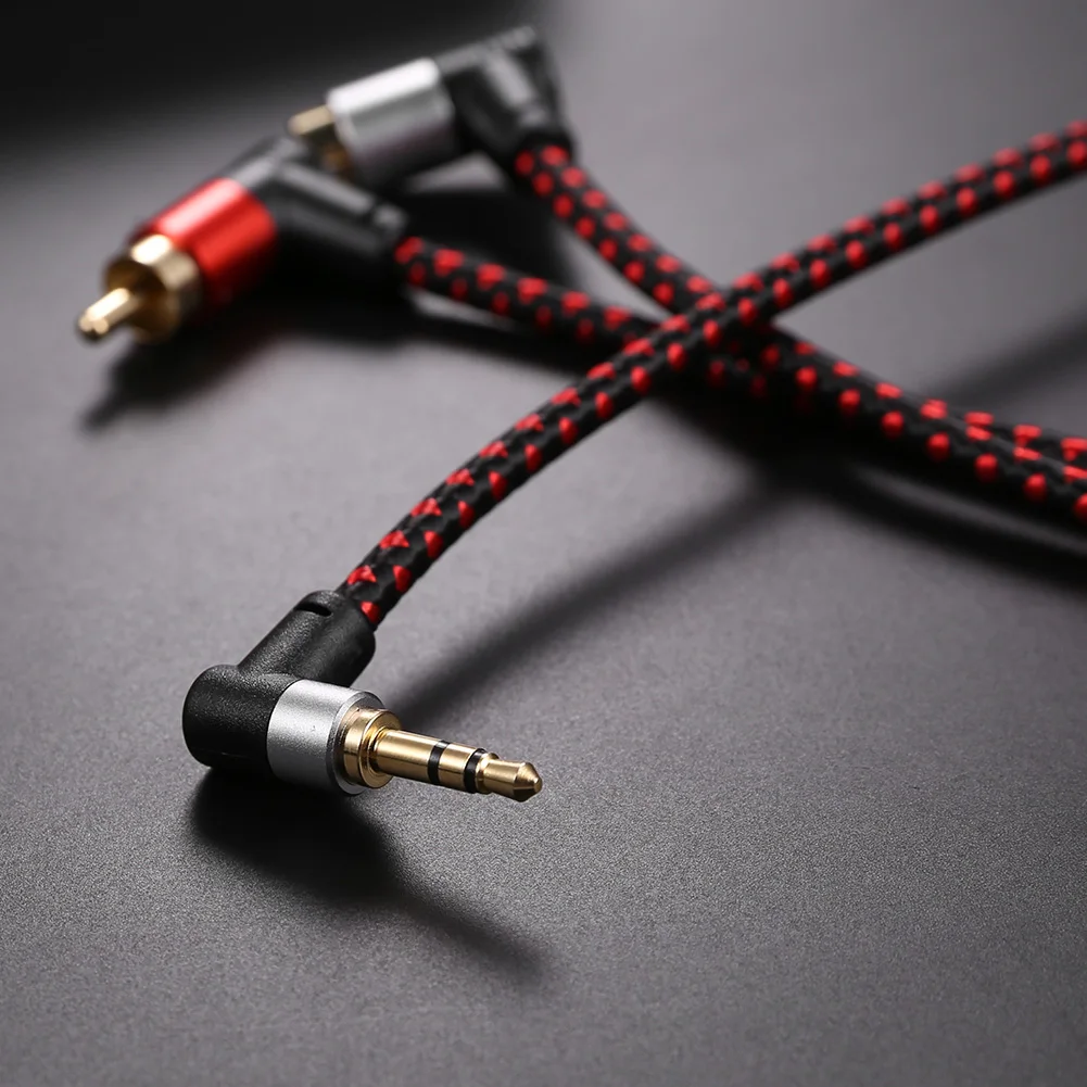 Right Angle Audio AUX Y Splitter Cable - Durable and Multi-functional