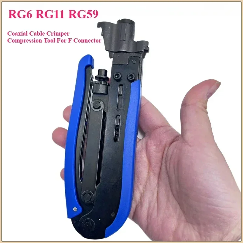 Robust Coaxial Cable Crimper for F Connector RG6 RG11 RG59 Adjustable Compression Tool for Home Theater And CCTV Installation 3