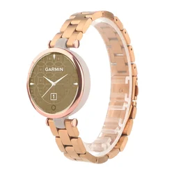 Stainless Steel Bracelet Strap for Garmin Lily - Elegant Replacement Wristband Accessory (Rose Gold)