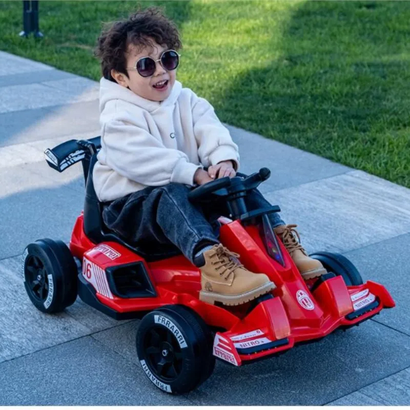 Children's Electric Drift Car, Rechargeable Stroller with Remote Control, Electric Vehicle, Go-Kart, Four-Wheel Drift, Male and
