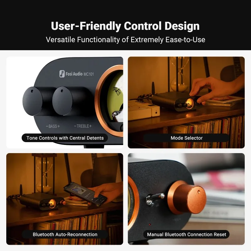 Fosi Audio MC101 オーディオアンプ Bluetooth 5.3 ステレオホーム