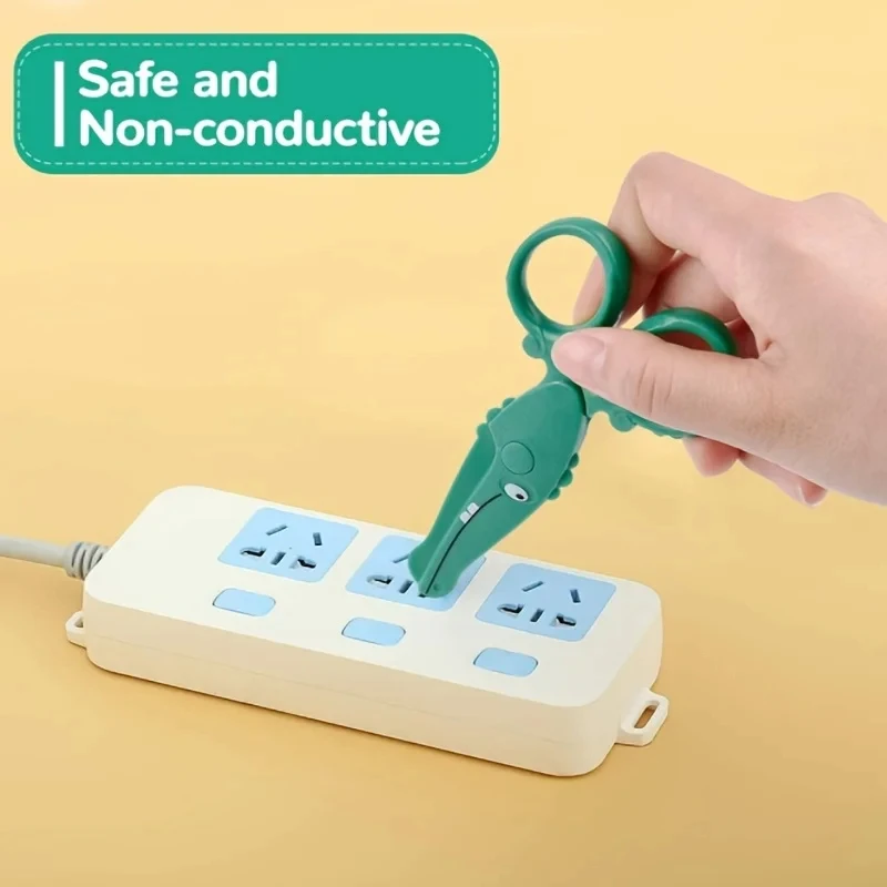 Preschool Training Safety Scissors Children Animal Cartoon DIY Craft Plastic Scissors Blunt Tip Kid-Friendly Art Tools