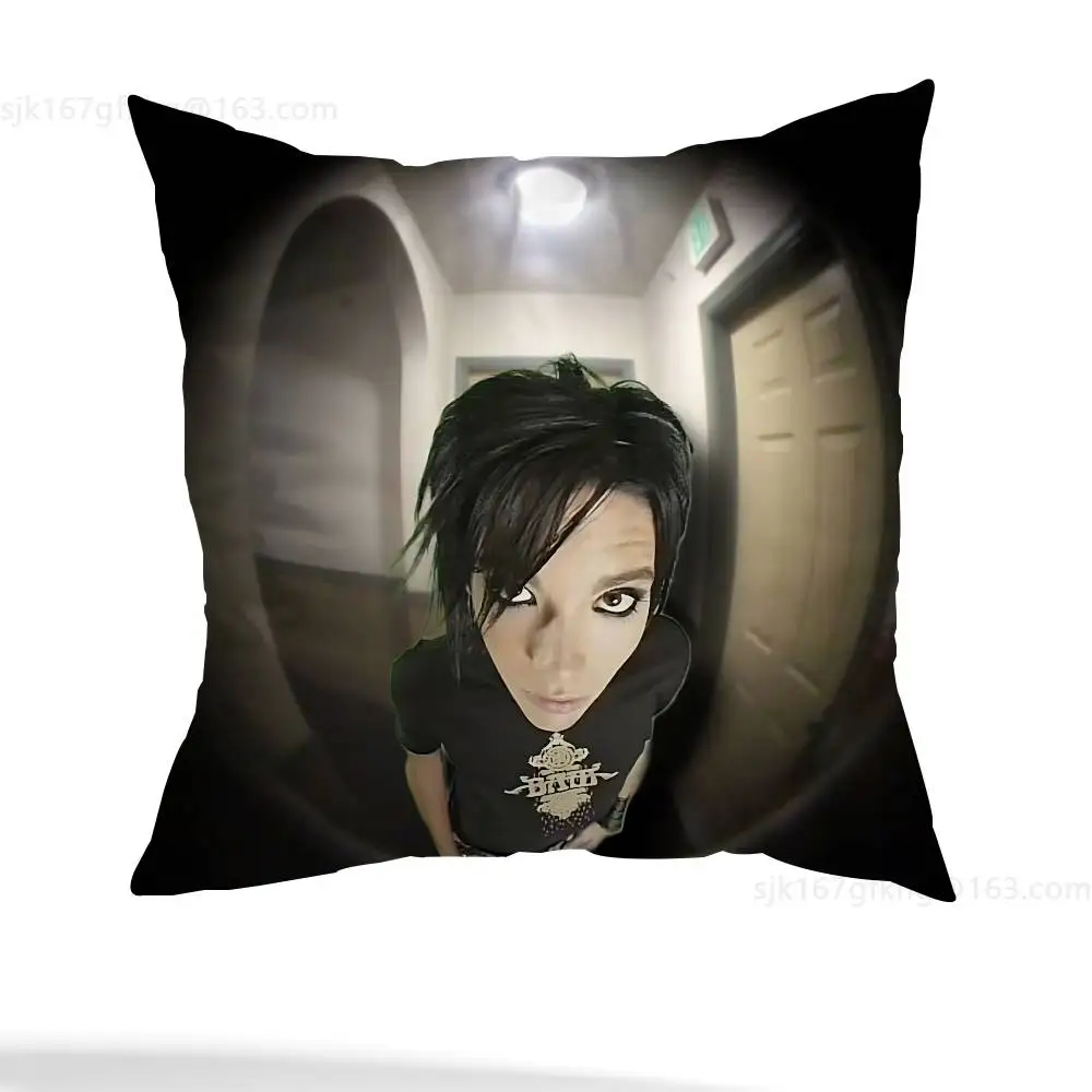 T-Tom Pinteritz Bill Kaulitz Kissenbezug, quadratisch, doppelseitiger Druck, kurzer Plüsch-Sofa-Kissenbezug, Schlafzimmer-Nachttischkissen – Detail 5