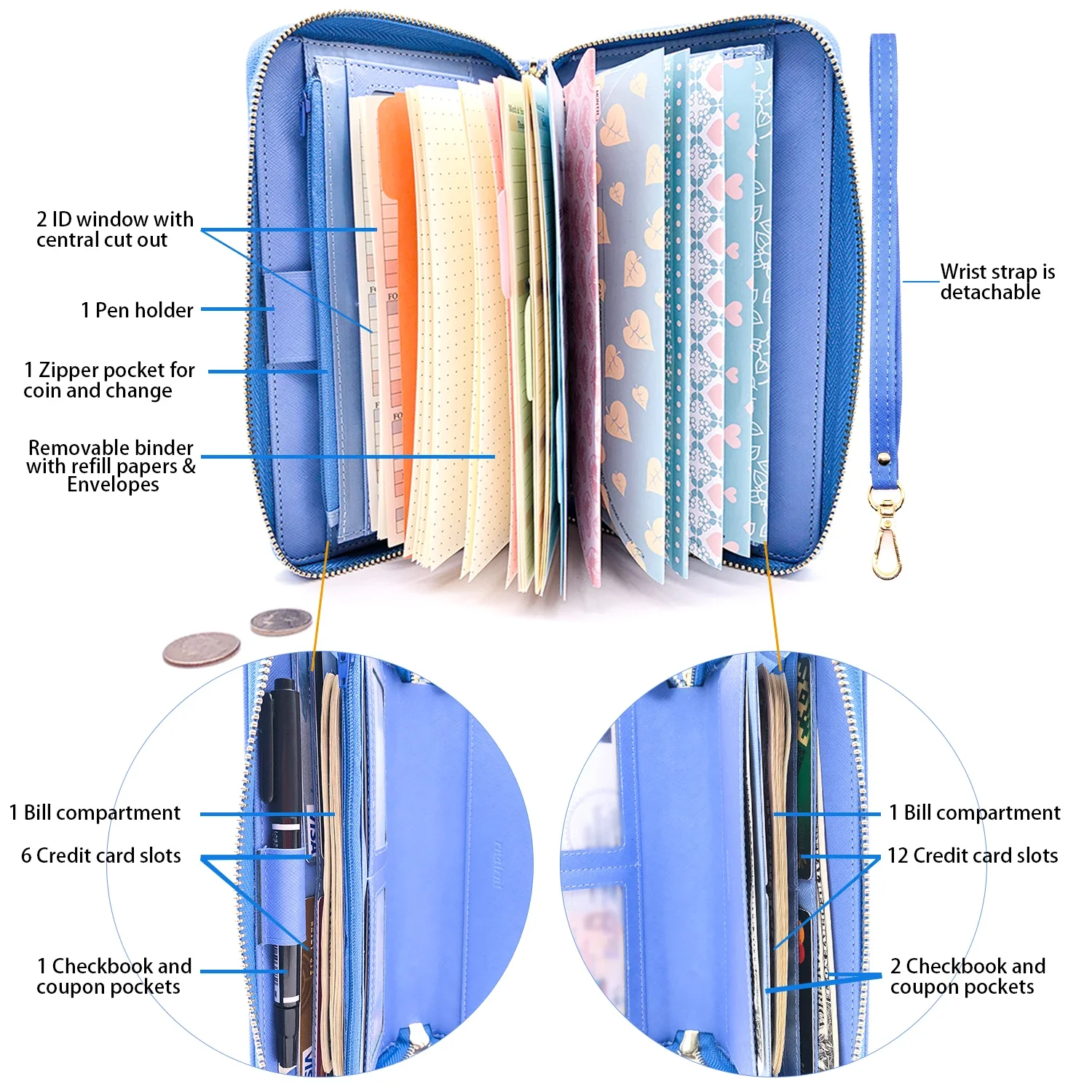 Fashion Wallet Women Purse Long Purse Coin Case Passport Bag  women Credit Card Holder Multi-functional Creative Mobile Wallets 3