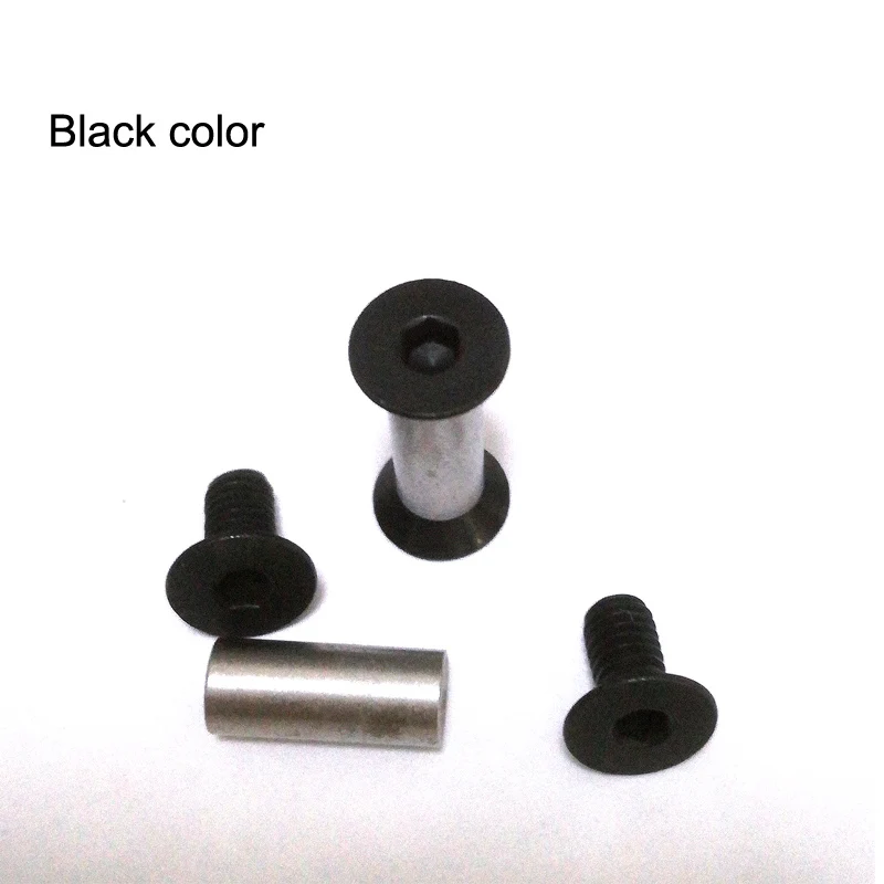 22.0mm* 5mm (Nut rod 17mm x 5mm) Stainless steel Knife Handle Flat head hex Chicago black Screws Suitable for 5mm hole