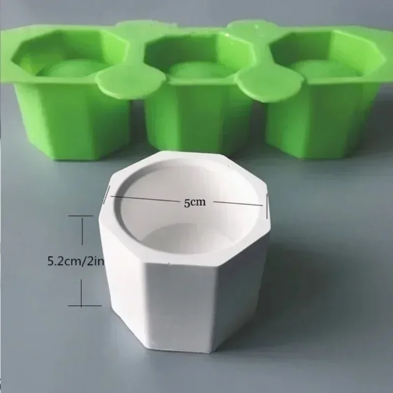3-hole Silicone Ice Tray Mold Wine Glasses Creative Cactus Flower Pot Gypsum Molds Kitchen Baking Cake Food Grade Material Mould