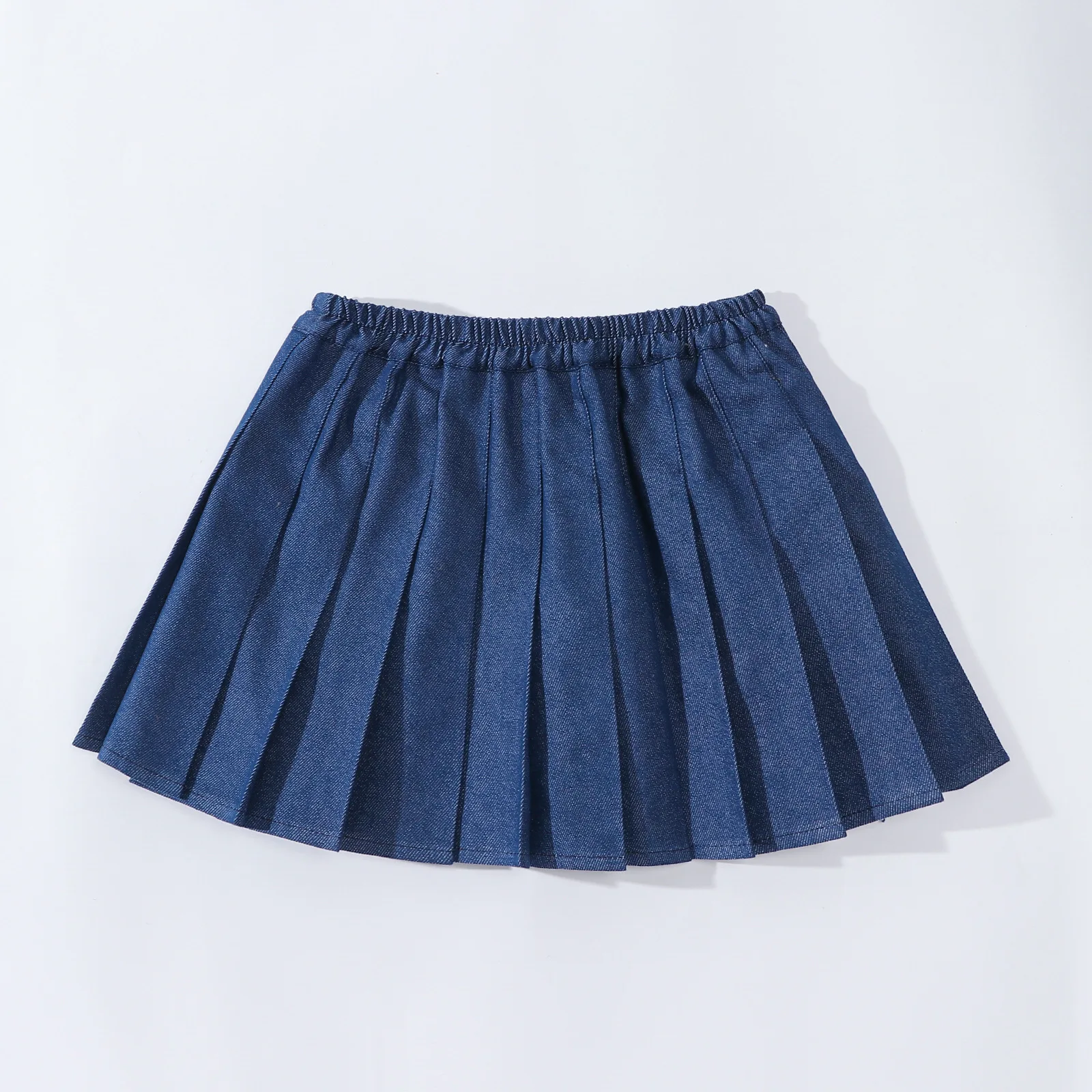 2025 New Girls Denim Pleated Skirt Blue Fashion All-match School Teen Children Short Skirt Casual Kids A-line SkirtS