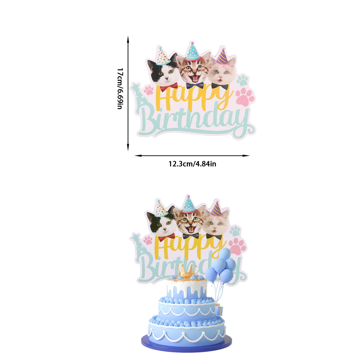 25 Toppers Per Torte A Forma Di Gatto - Decorazioni Glitterate Nero Per Compleanni E Baby Shower - Foto 8