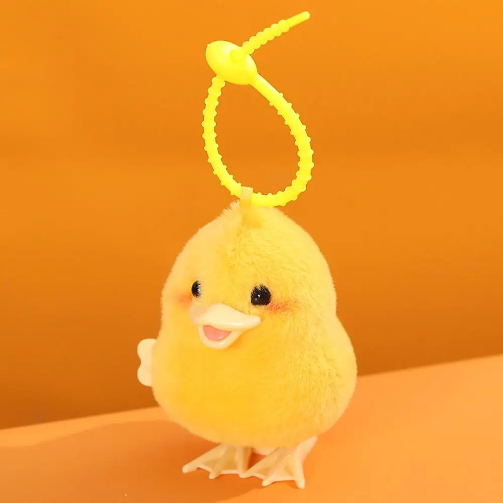 Lifelike Duck Wind Up Jumping Toy Plush Walking Clockwork Spring Chicken Toy Interative Cute Guide Baby Crawling Toy Gifts