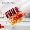 2pcs Stackable Refrigerator  Bins,  Space-saving Transparent Organizer With Handles, For Cabinets, Shelves, Drawer, Countertop A 6