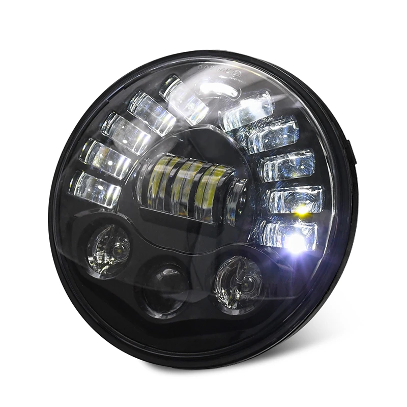

7 Inch 300W Round Led Headlight White Hi/Low Beam DRL & Amber Turn Signal for Wrangler Cj Tj Motorcycle Off Road Vehicle