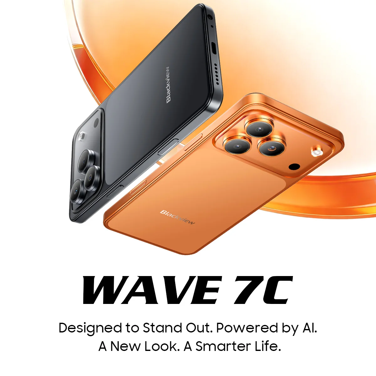 Blackview WAVE 7C Smartphone, 4GB RAM+12GB Virtual RAM 64GB ROM, 6.56" HD+ Display, 5000mAh Big Battery, Android 16, Doke AI 2.0, 1080P Video Recording, Free TPU Protective Case