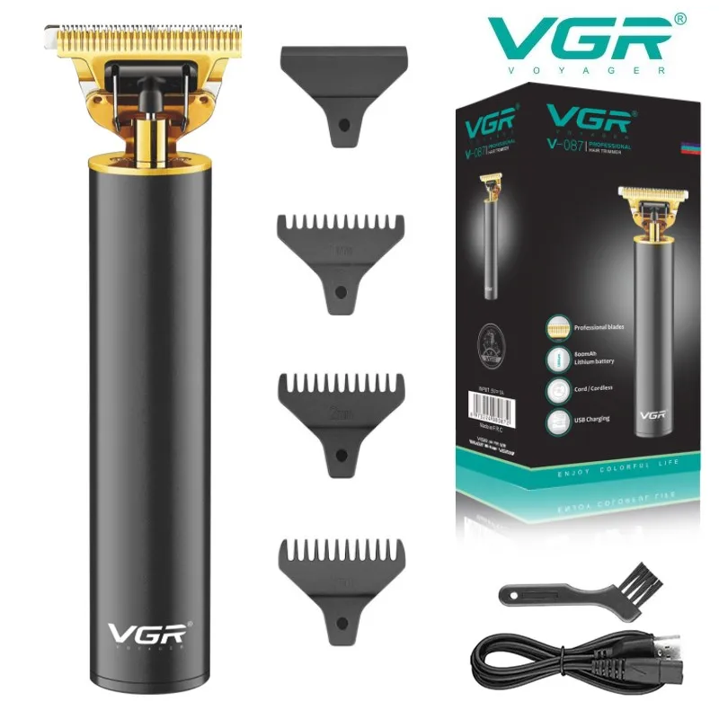 

VGR T9 Hair Trimmer Professional Hair Clipper Rechargeable Hair Cutting Machine Cordless T Blade Beard Trimmer for Men V-087