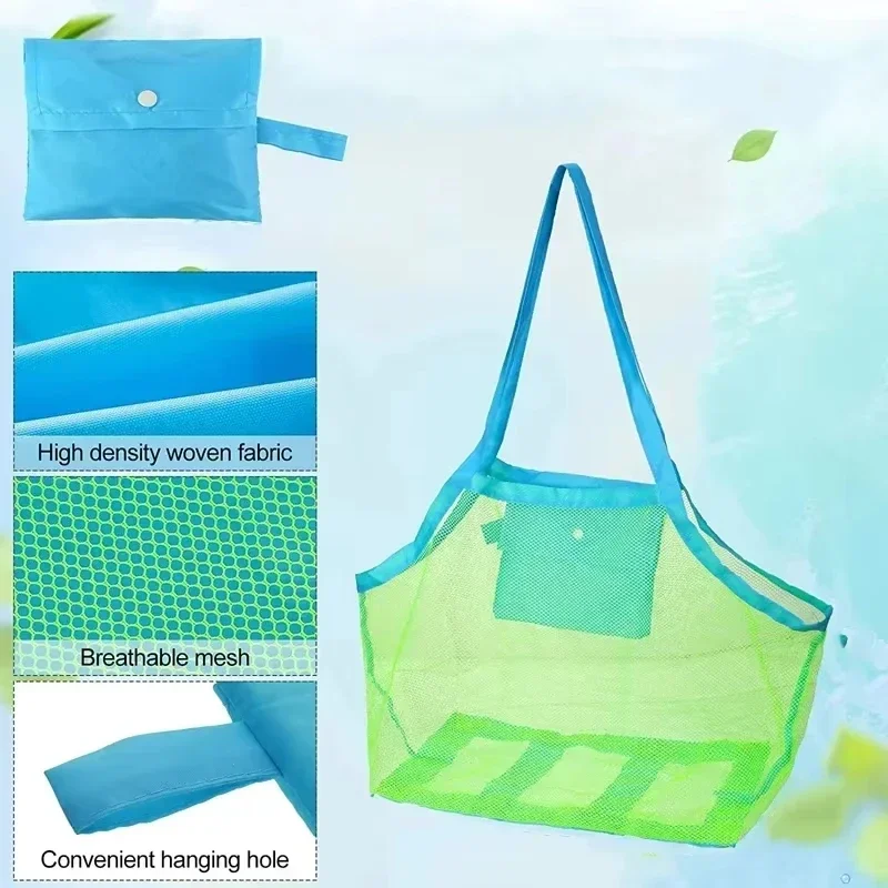 Beach Bag Anti-sand Net for Kids Beach Toy Towel Storage Mesh Travel Large Capacity Toy Outdoor Clothes Storage Bags