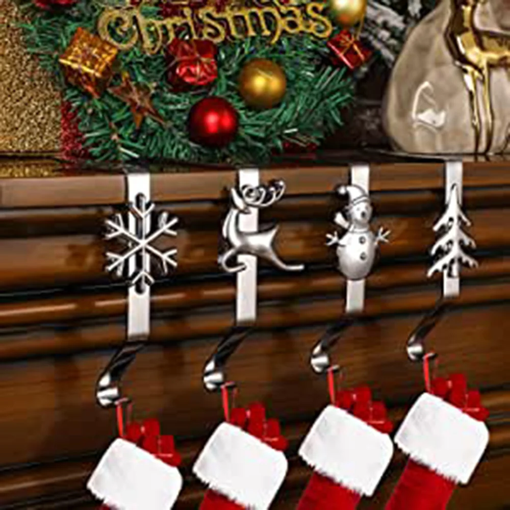 Christmas Stocking Hooks for Fireplace Non-Slip Sturdy Mantel Stocking Hooks  for Christmas Decoration Fireplace Mantle Shelf - AliExpress