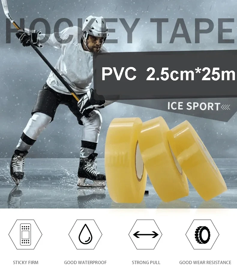 PVC Hockey Tape Clear Shin Pad Sock Tape 2.5cm x 25m Ice Hockey Accessories