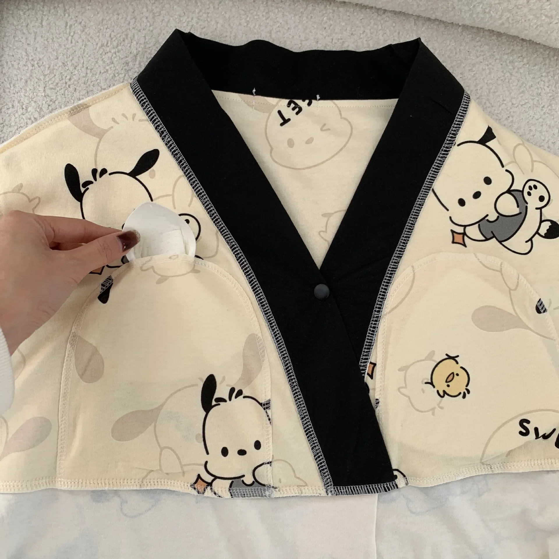 Maternity Gown with Chest Pad Cotton Summer Dress for Nursing Women Postpartum Dress Feeding Nightgown Pregnant Sleepwear