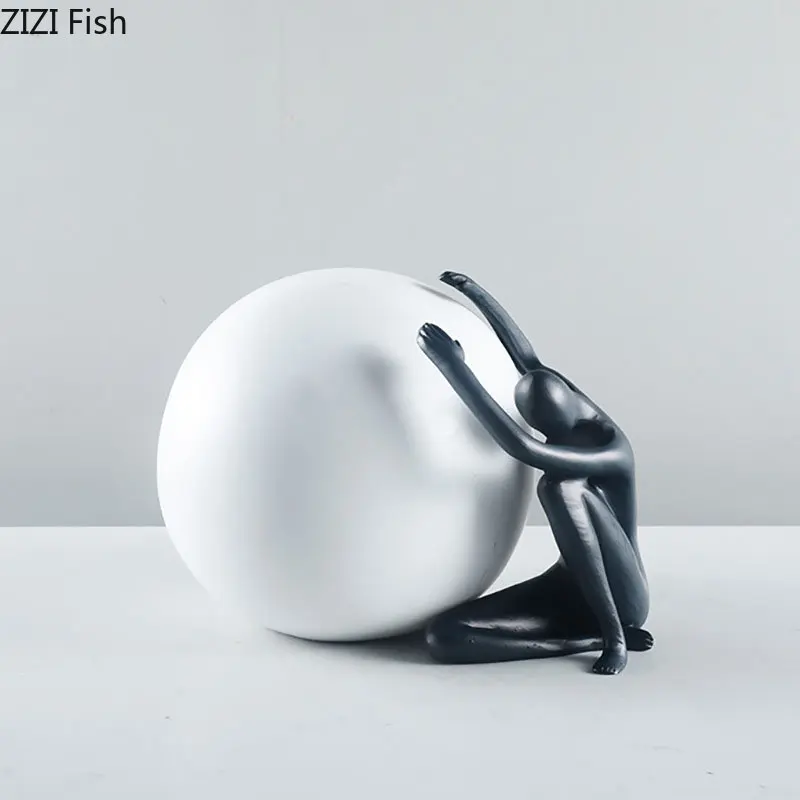 BallHoldingCharacterResinsStatueAbstractFigureMinimalismCrafts