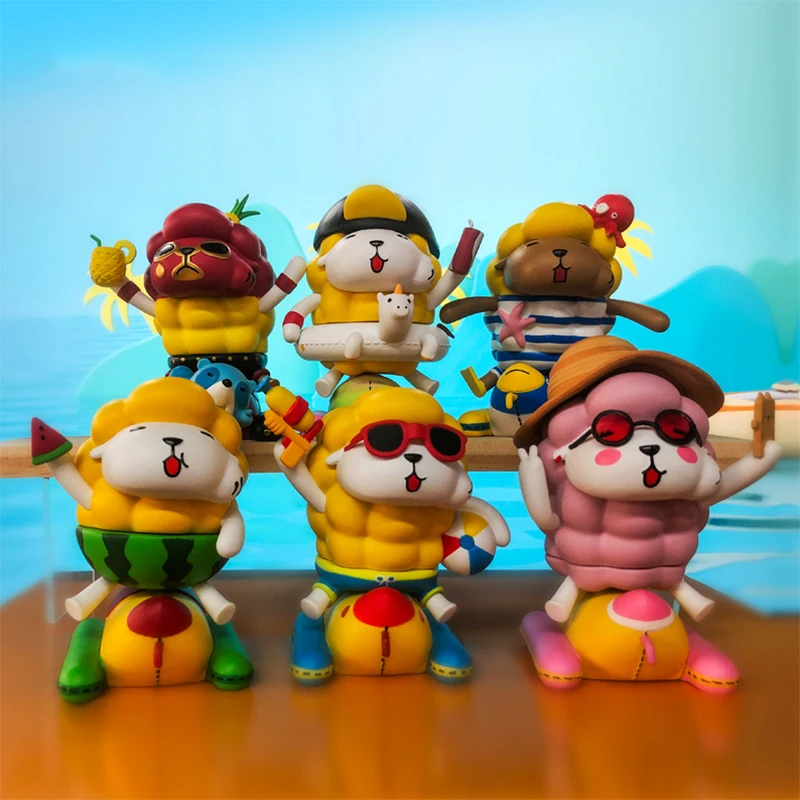 

Summer Little Sheep Blind Box Series Anime Figure Doll Mystery Box Surprise Bag Kawaii Desktop Car Ornament Girls Birthday Gift