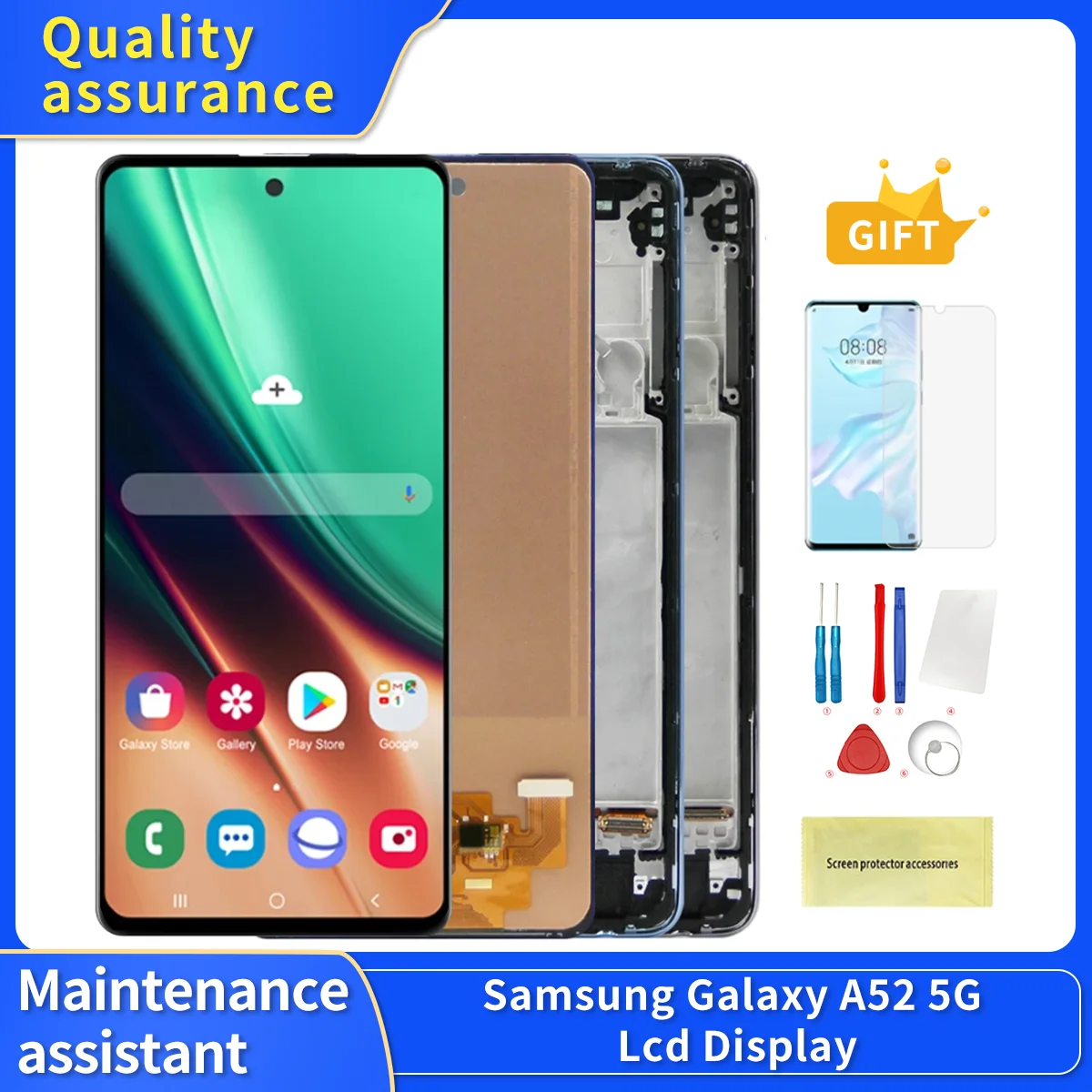 A52 5G Display Screen with Frame for Samsung Galaxy A52 5G A526 A526B ...